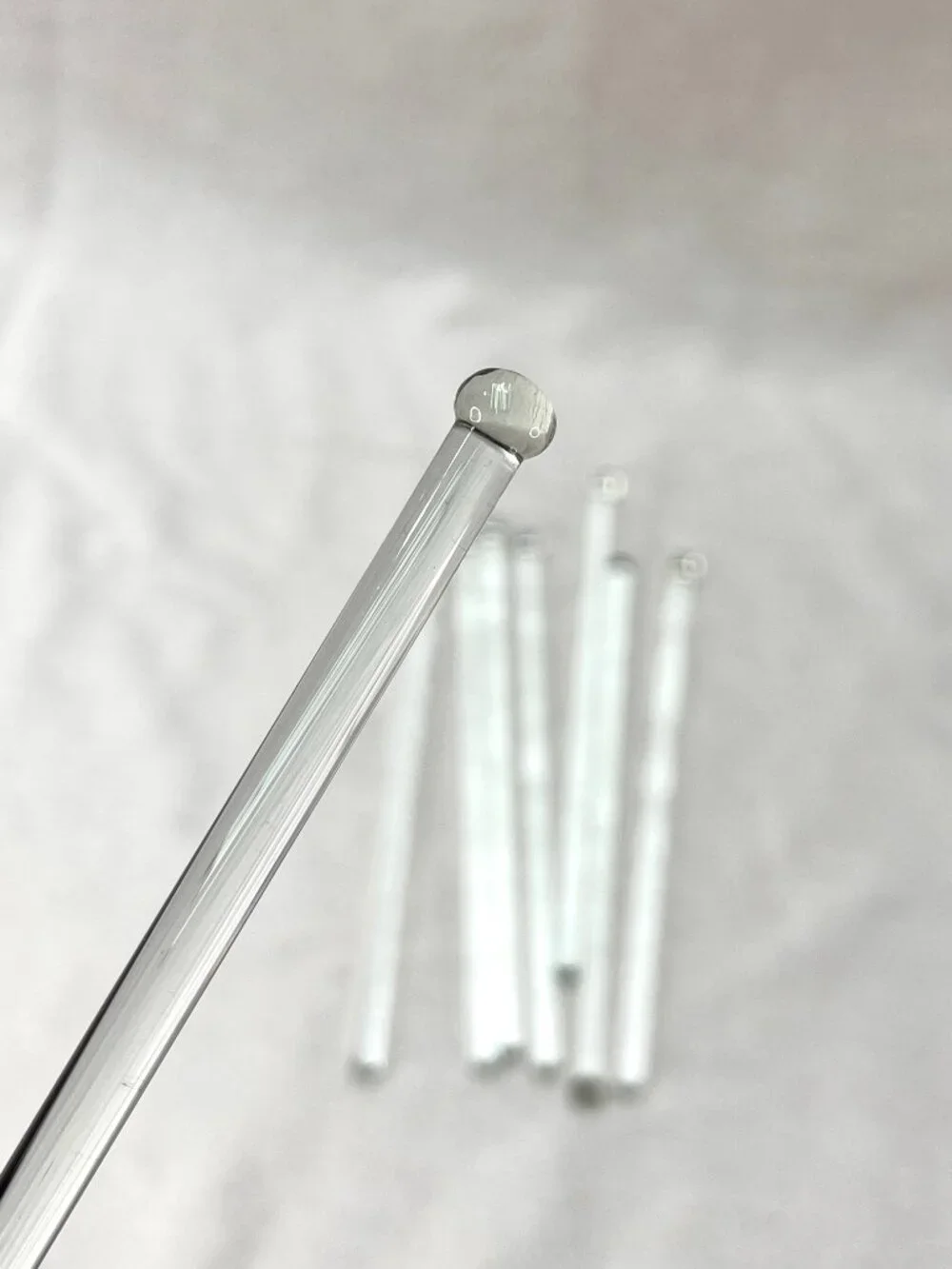 [8] Vintage Clear Glass Cocktail Stir Sticks Stirring Rods Glows Manganese MCM
